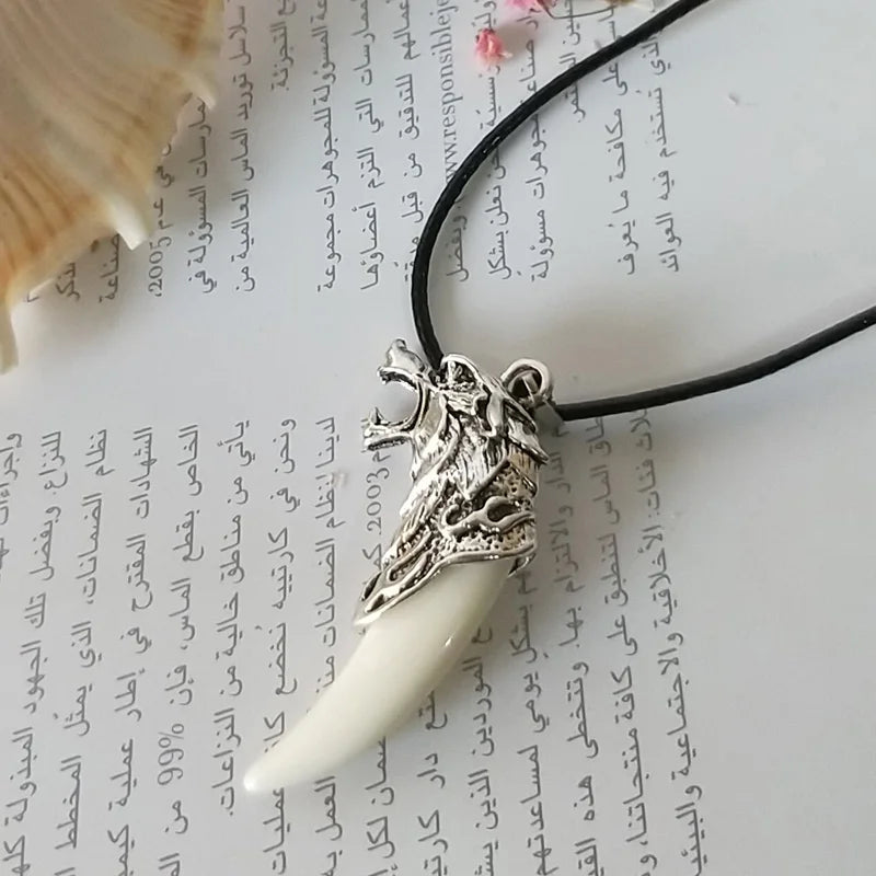 Resin Wolf Tooth Necklace