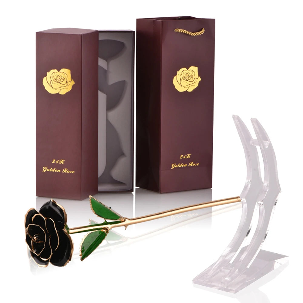 24k Gold Dipped Rose with Stand