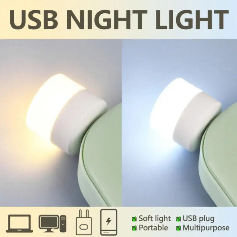 USB Plug Small Round Night Light