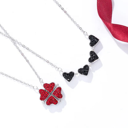 Four Heart Clover Pendant Necklace