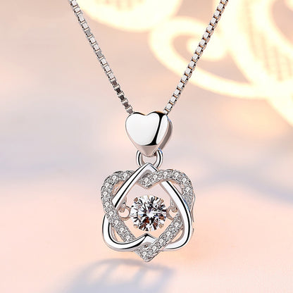 Beating Heart Cubic Zircon Pendant Necklace