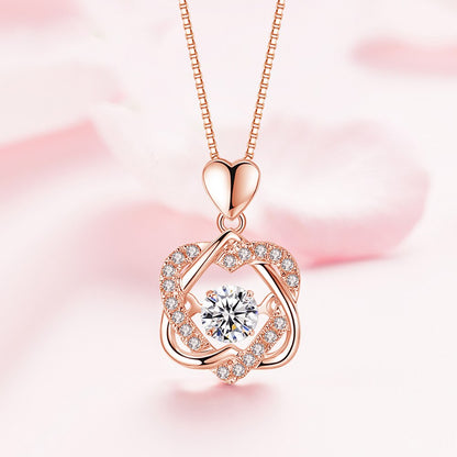 Beating Heart Cubic Zircon Pendant Necklace