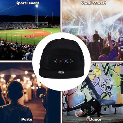 LED Bluetooth Message Display Snapback Cap