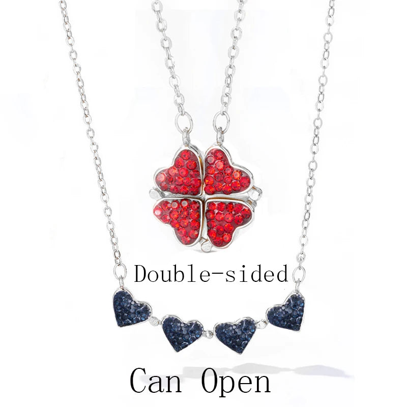 Four Heart Clover Pendant Necklace