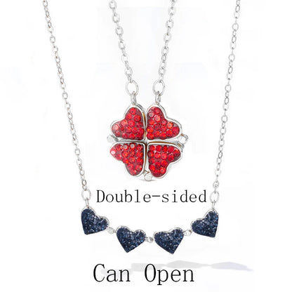 Four Heart Clover Pendant Necklace