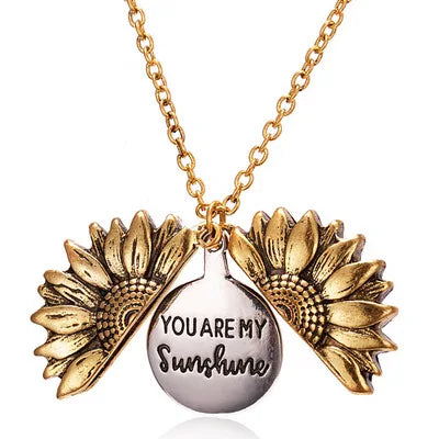 You are My Sunshine Sunflower Necklace