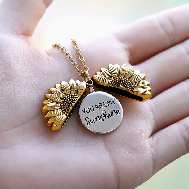 You are My Sunshine Sunflower Necklace