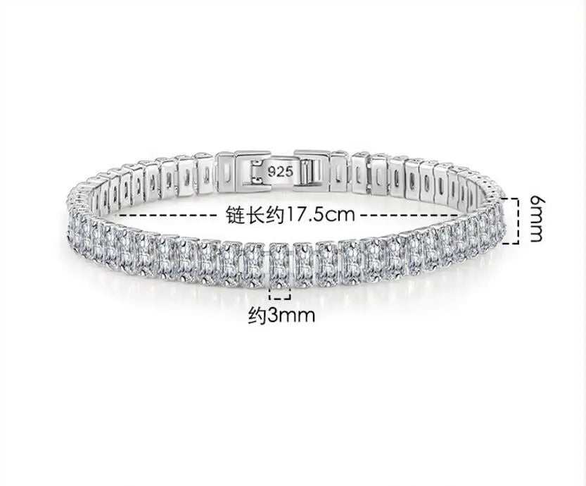 Moissanite Tennis Bracelet (Silver Plated)