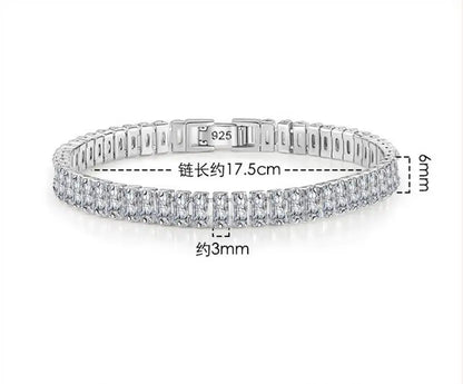 Moissanite Tennis Bracelet (Silver Plated)