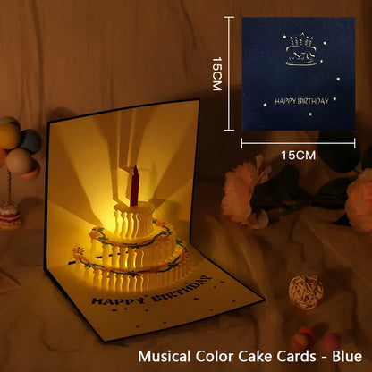 3D Pop Up Birthday Greeting Card With Music & LED