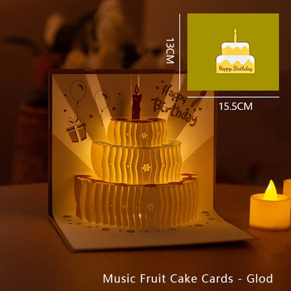 3D Pop Up Birthday Greeting Card With Music & LED