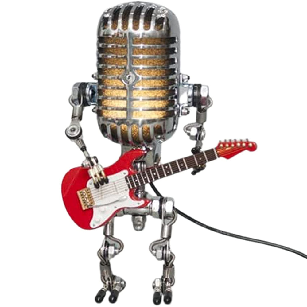 Vintage Microphone Guitar Lamp