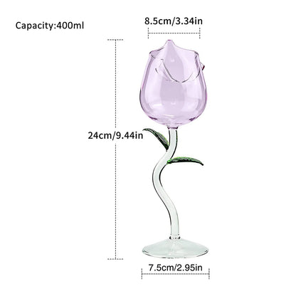 Rose Shape Wine Glass