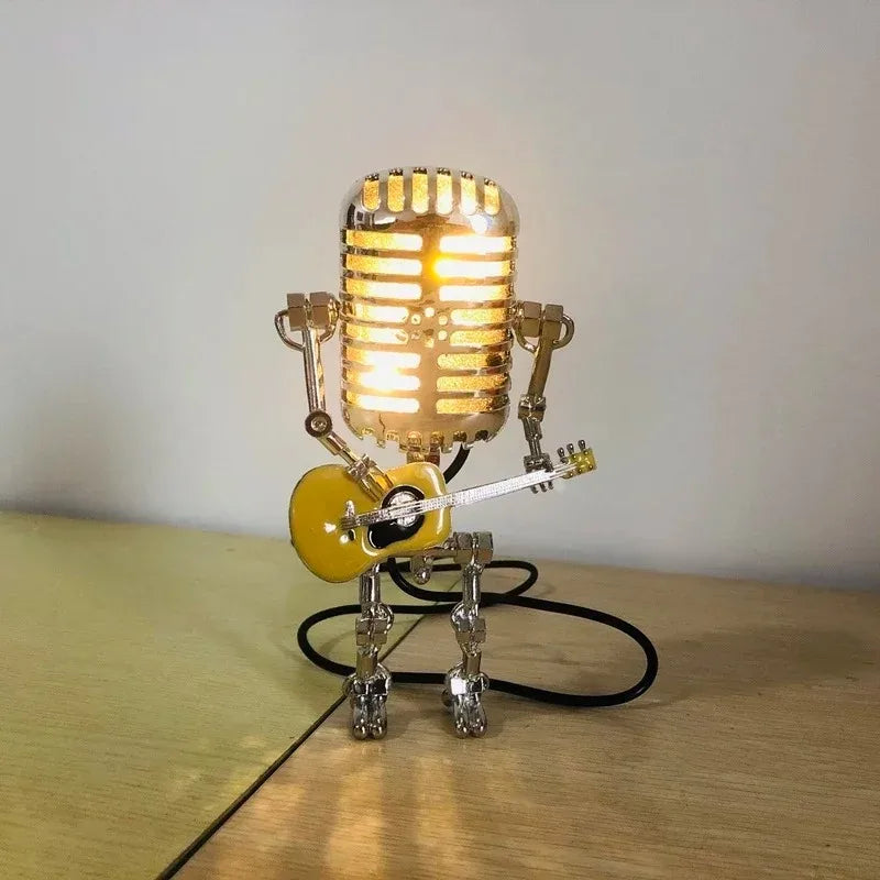 Vintage Microphone Guitar Lamp