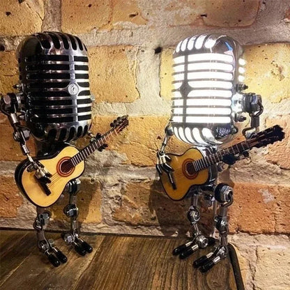 Vintage Microphone Guitar Lamp