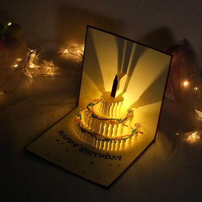 3D Pop Up Birthday Greeting Card With Music & LED