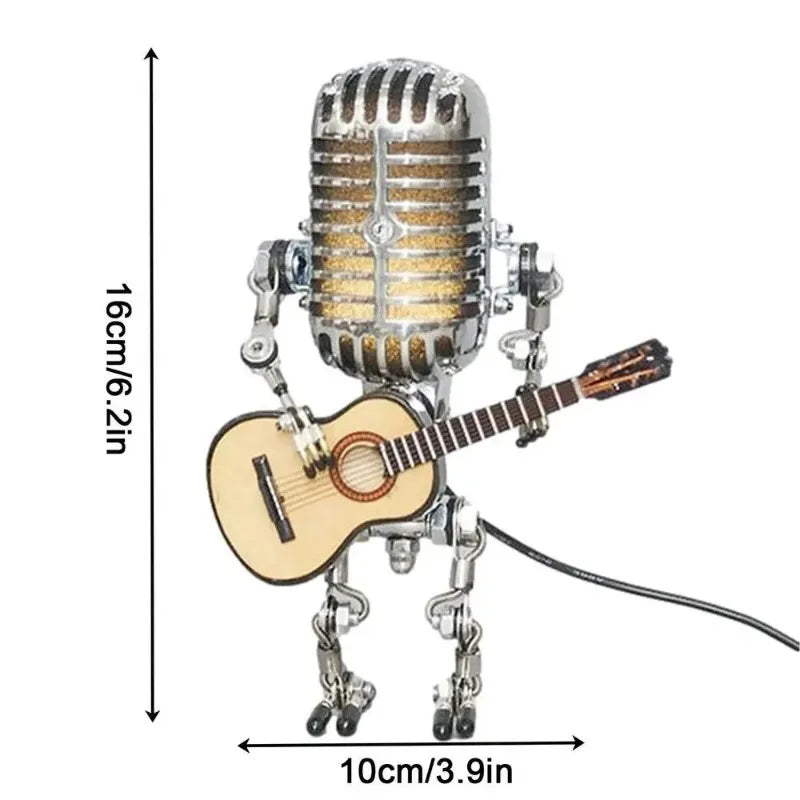 Vintage Microphone Guitar Lamp