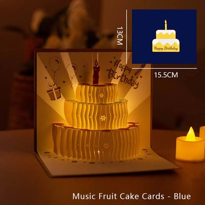 3D Pop Up Birthday Greeting Card With Music & LED