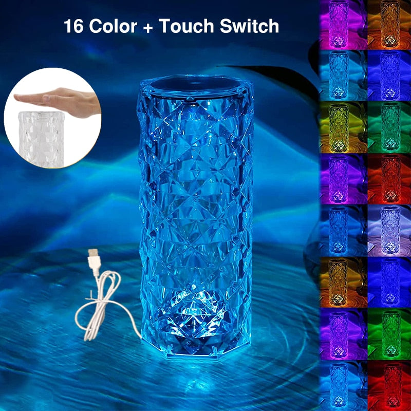 16 Colors Crystal Touch Lamp LED Light