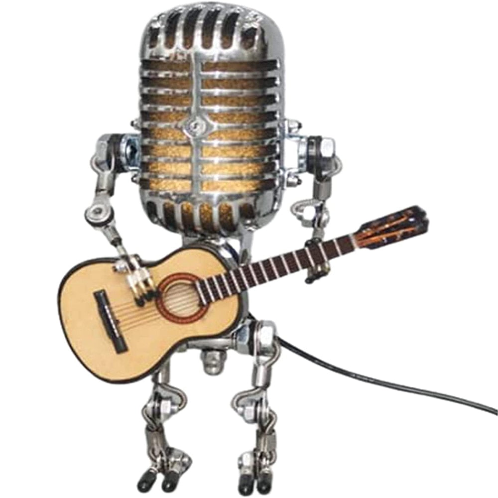 Vintage Microphone Guitar Lamp