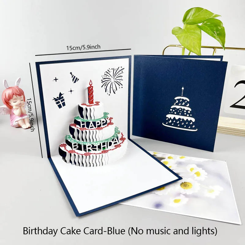 3D Pop Up Birthday Greeting Card With Music & LED