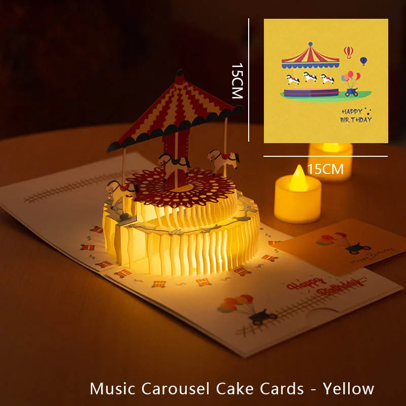 3D Pop Up Birthday Greeting Card With Music & LED