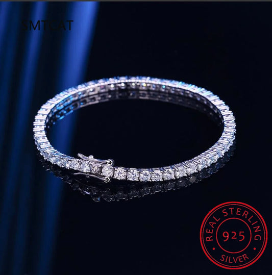 Moissanite Tennis Bracelet (Silver Plated)