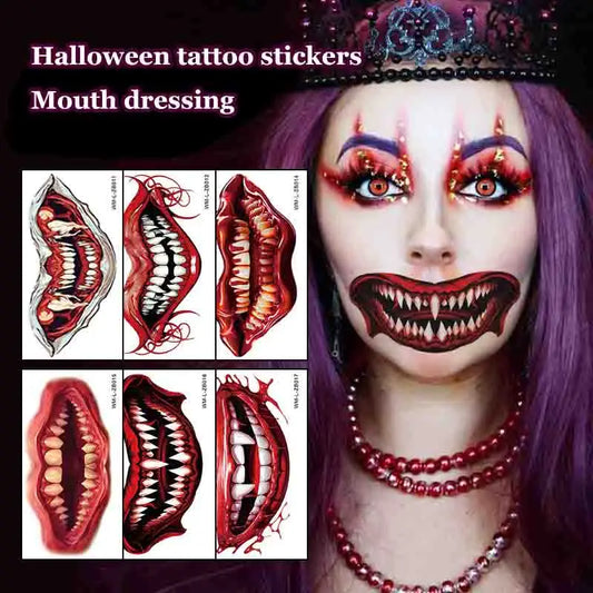 Cosplay Mouth Art 5 Pcs/set "Water Applying" Temporary Tat