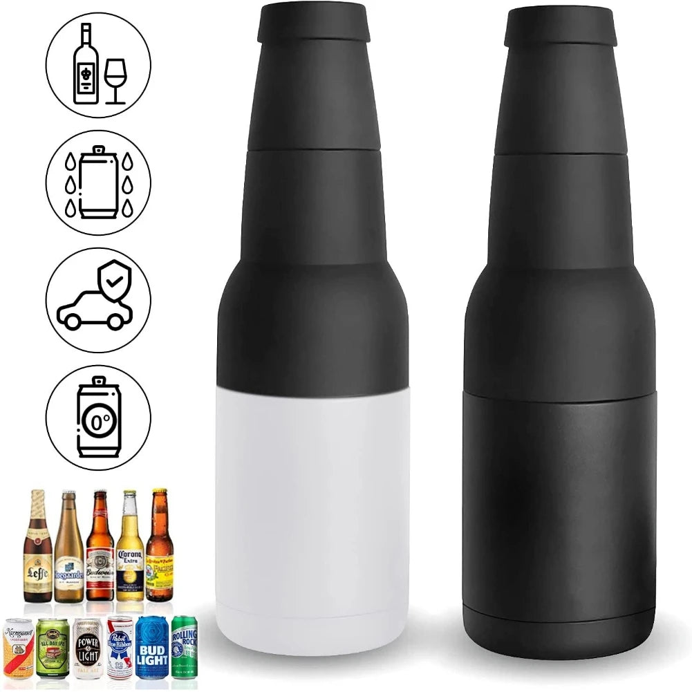 3 in 1 Stainless Steel Drink Can & Bottle Holder with Opener.