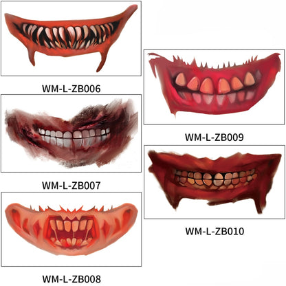 Cosplay Mouth Art 5 Pcs/set "Water Applying" Temporary Tat