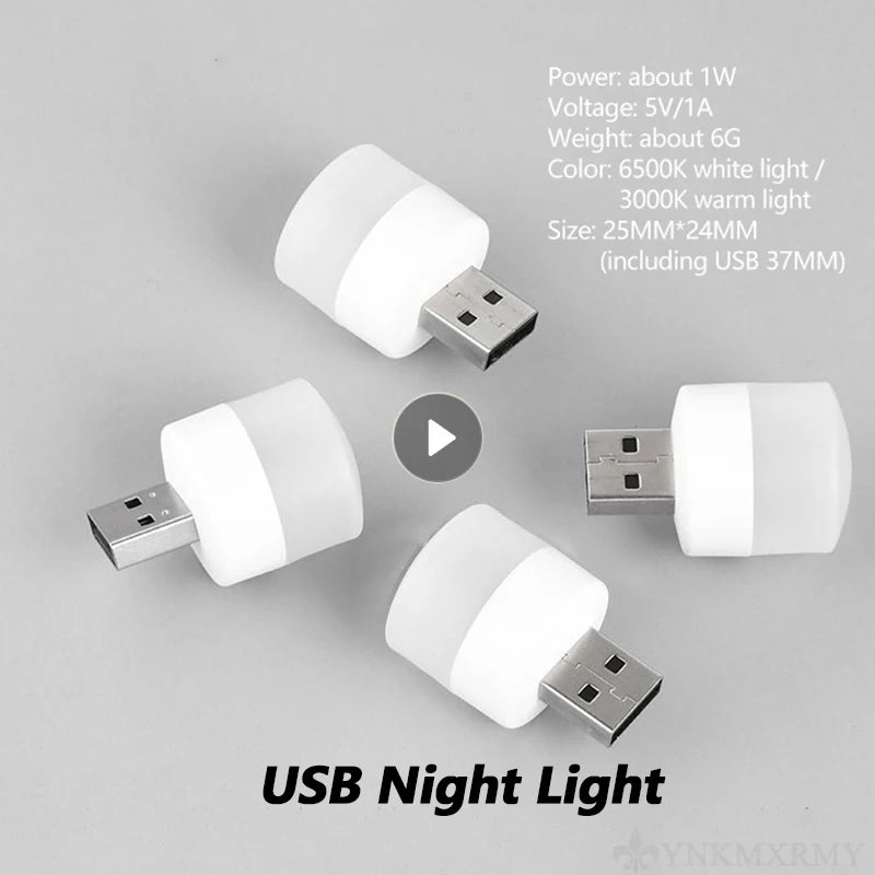 USB Plug Small Round Night Light