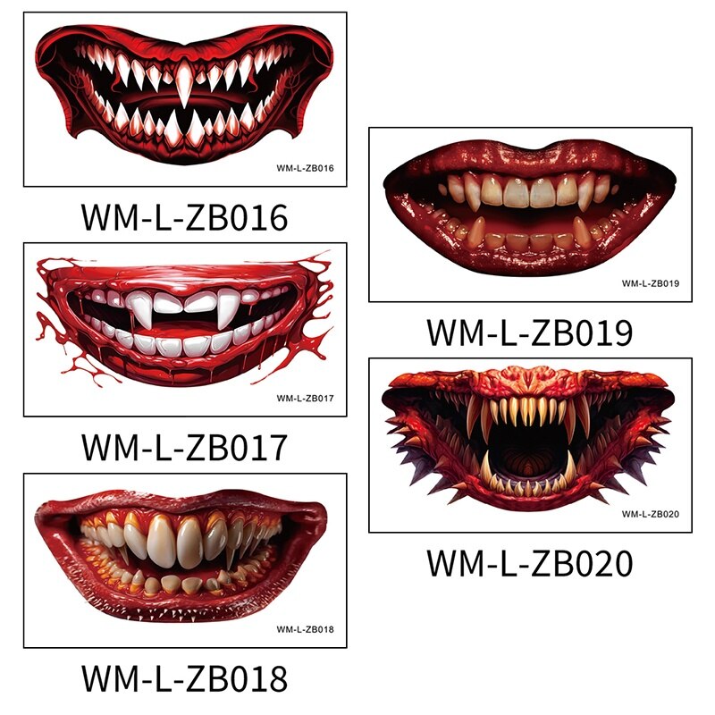 Cosplay Mouth Art 5 Pcs/set "Water Applying" Temporary Tat