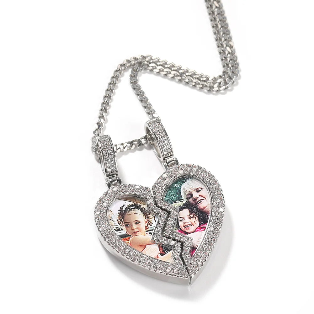 Broken Heart Iced Out Memories - Magnetic Necklace