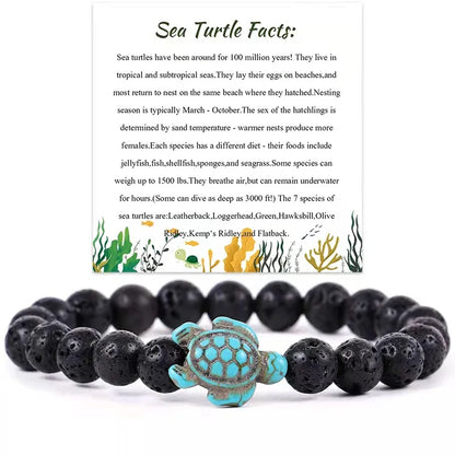 Turtle Dream Beaded Bracelet with Message Card