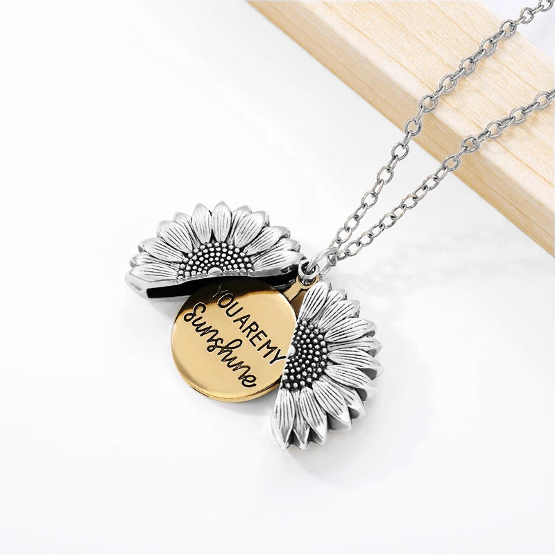 You are My Sunshine Sunflower Necklace