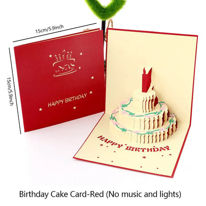 3D Pop Up Birthday Greeting Card With Music & LED