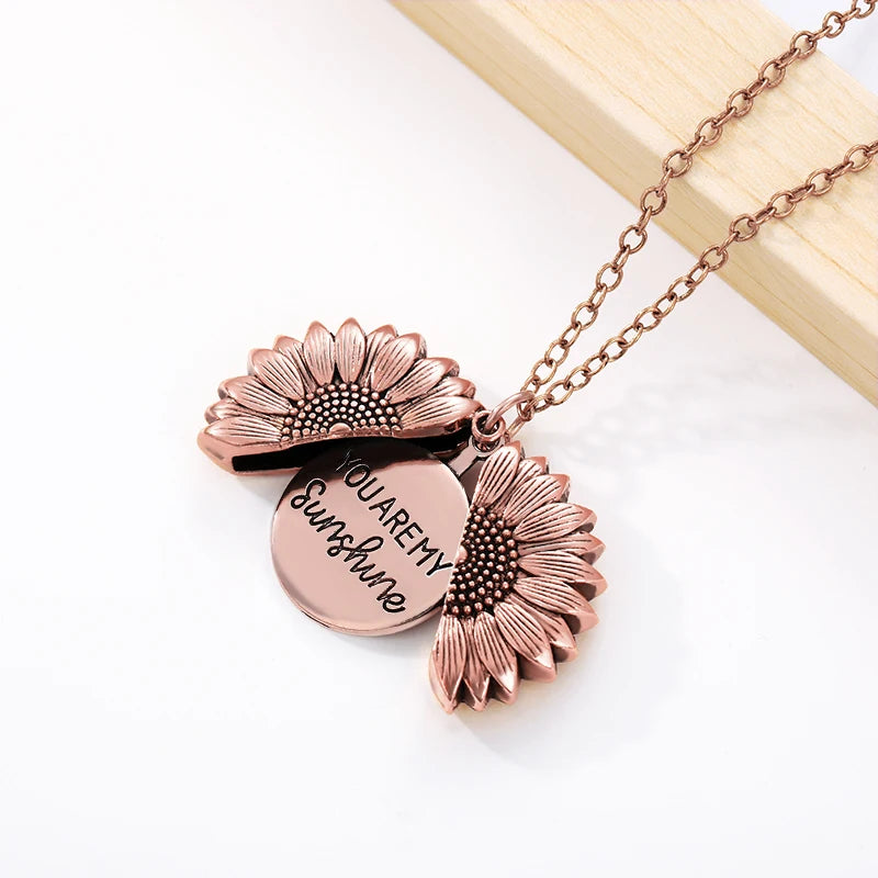 You are My Sunshine Sunflower Necklace