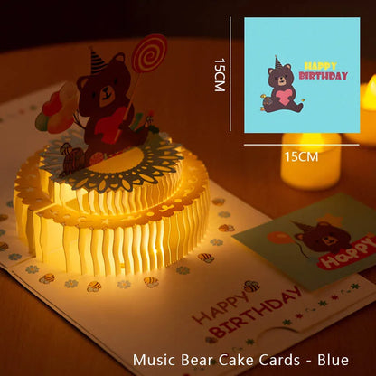 3D Pop Up Birthday Greeting Card With Music & LED