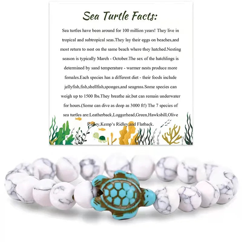 Turtle Dream Beaded Bracelet with Message Card