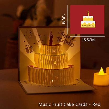 3D Pop Up Birthday Greeting Card With Music & LED