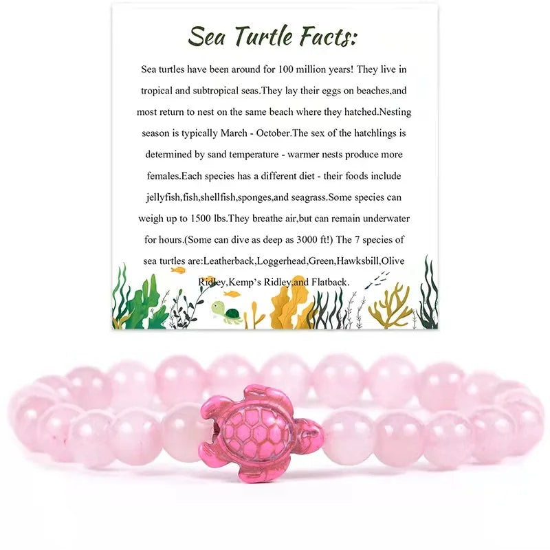 Turtle Dream Beaded Bracelet with Message Card