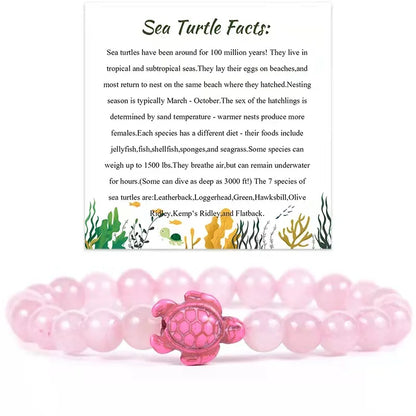 Turtle Dream Beaded Bracelet with Message Card