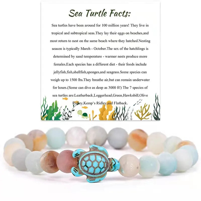 Turtle Dream Beaded Bracelet with Message Card