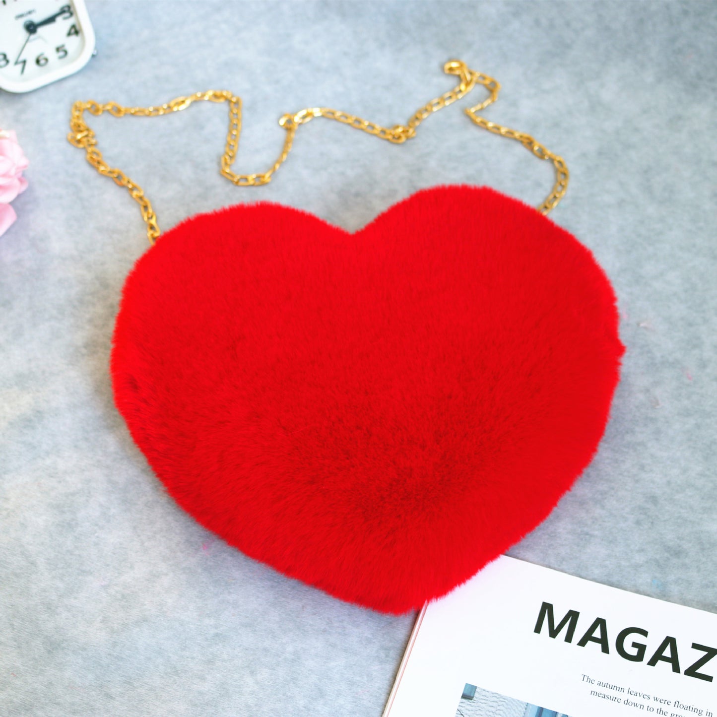 Plush Heart Shoulder Bag or Coin Purse