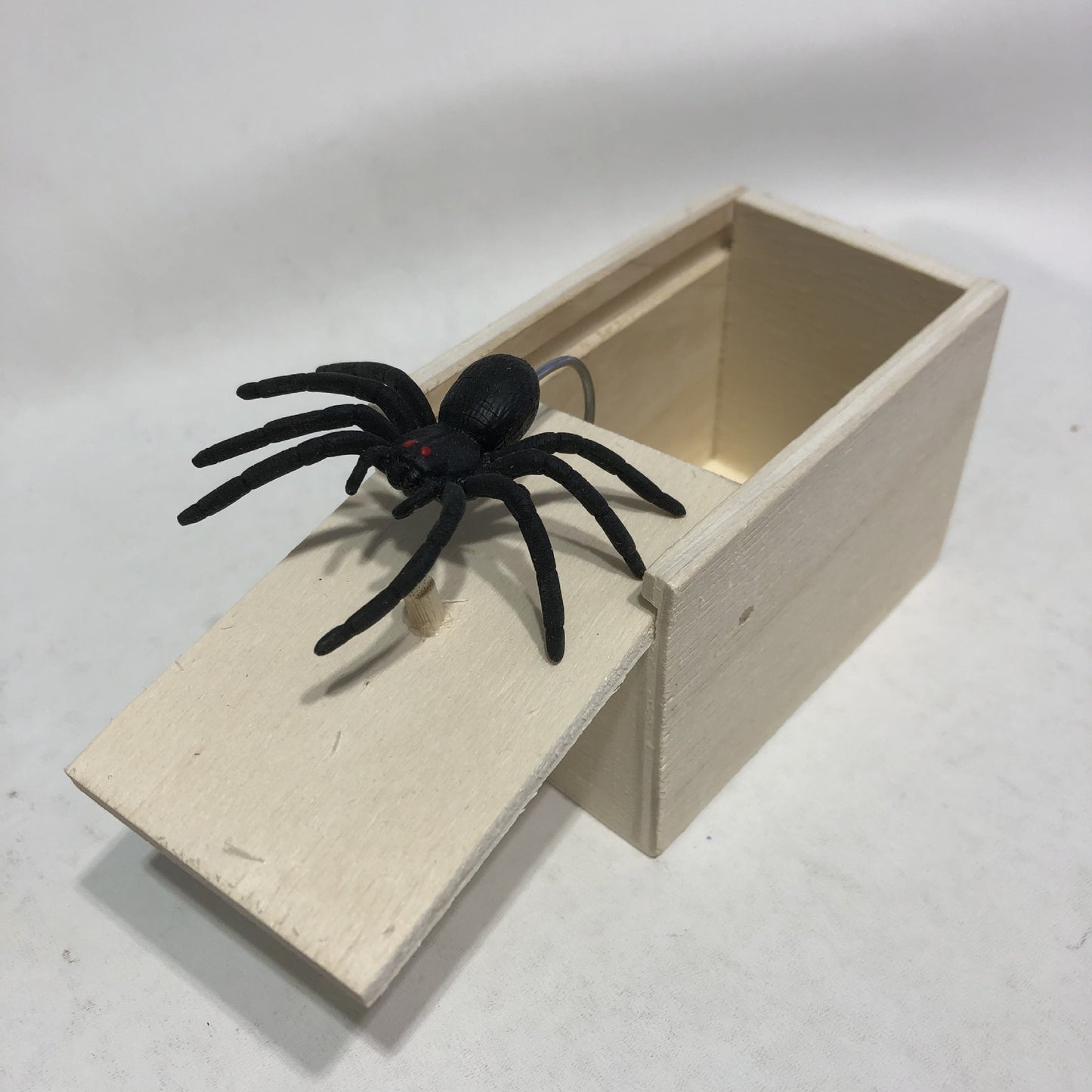 Fake Spider in a Wooden Box