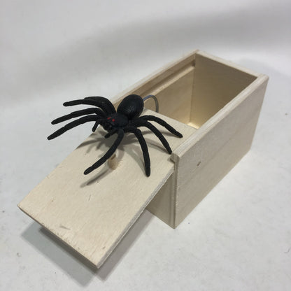 Fake Spider in a Wooden Box