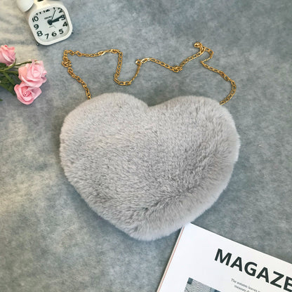 Plush Heart Shoulder Bag or Coin Purse