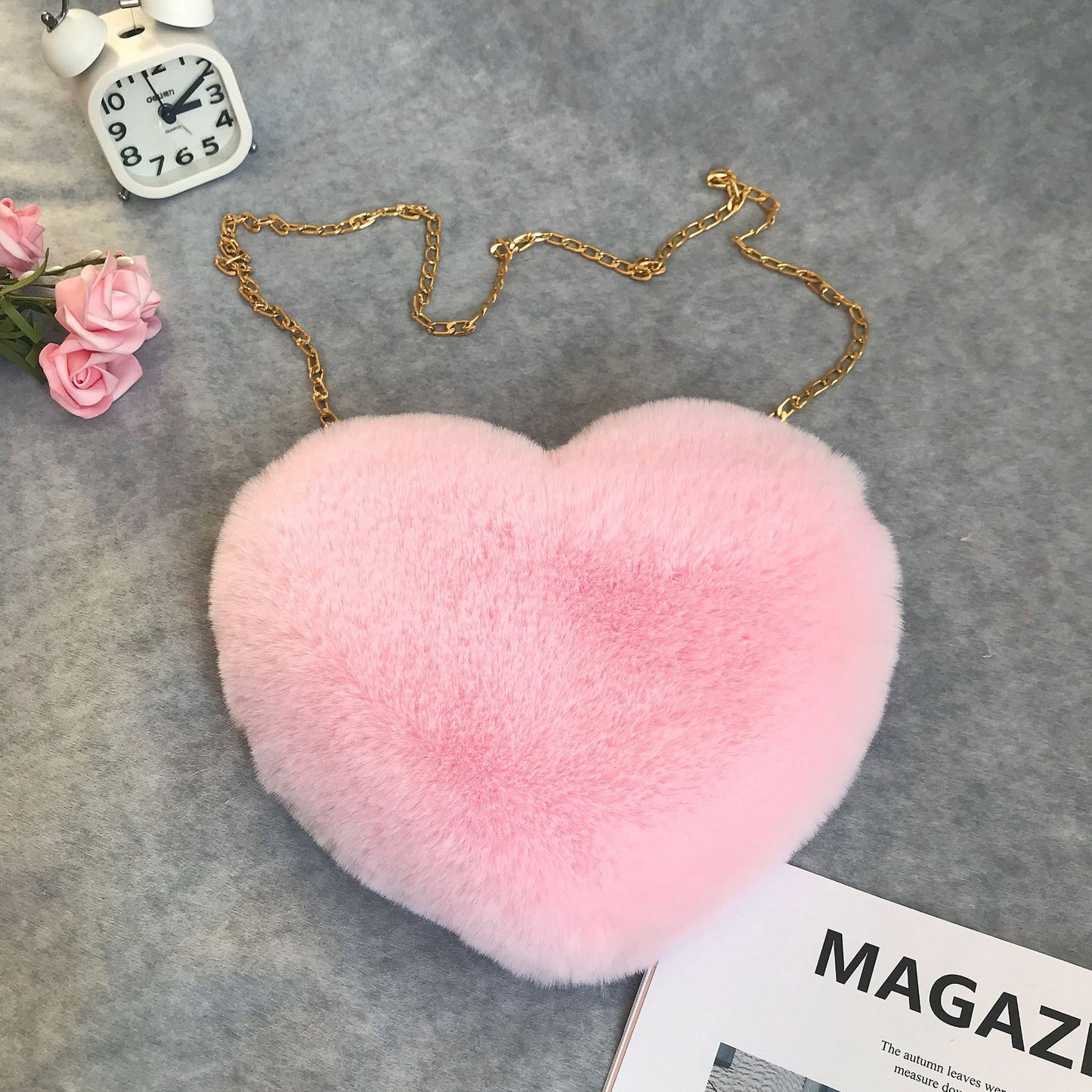 Plush Heart Shoulder Bag or Coin Purse