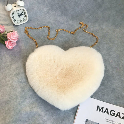 Plush Heart Shoulder Bag or Coin Purse