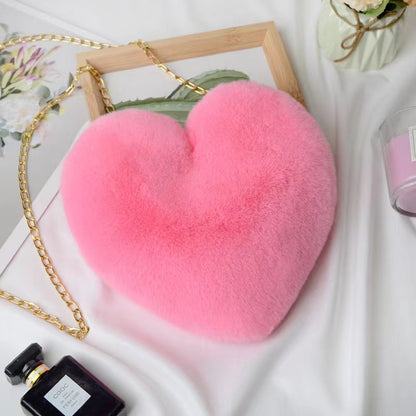 Plush Heart Shoulder Bag or Coin Purse